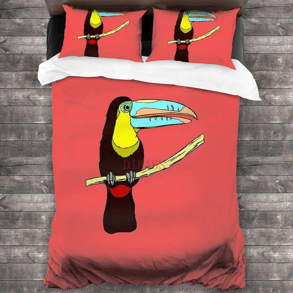 

TOUCAN Soft Microfiber Comforter Set with 2 Pillowcase, Quilt Cover With Zipper Closure King Size Comforter Cover