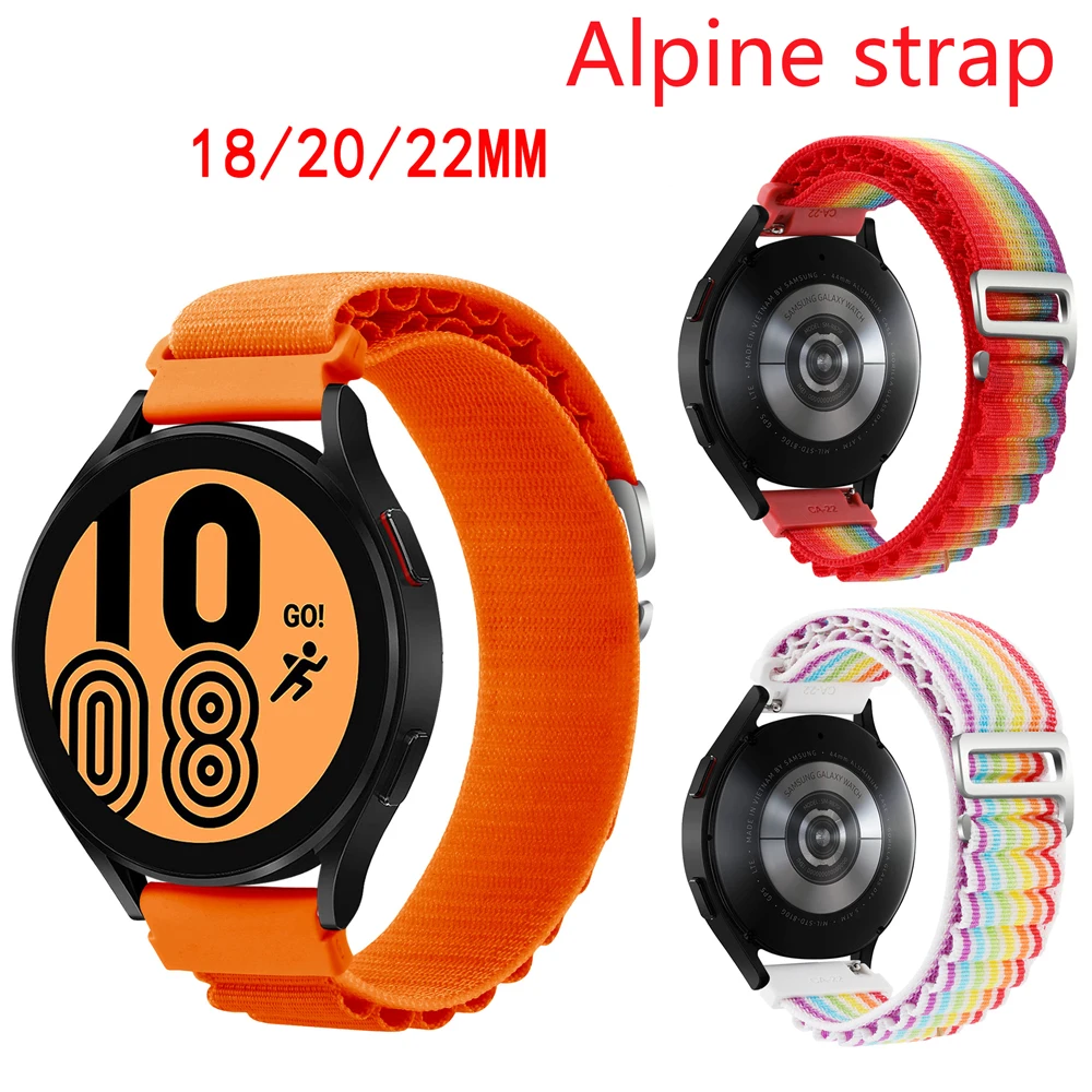 

18mm 22mm 20mm Nylon Alpine Loop Strap For Samsung Galaxy watch Active 2 Gear S3 46/42mm Wristband For Huawei Watch Amazfit BIP
