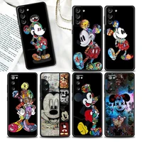 mickey tattoo cartoon phone case for samsung galaxy s22 s7 s8 s9 s10e s21 s20 fe plus ultra 5g soft silicone case