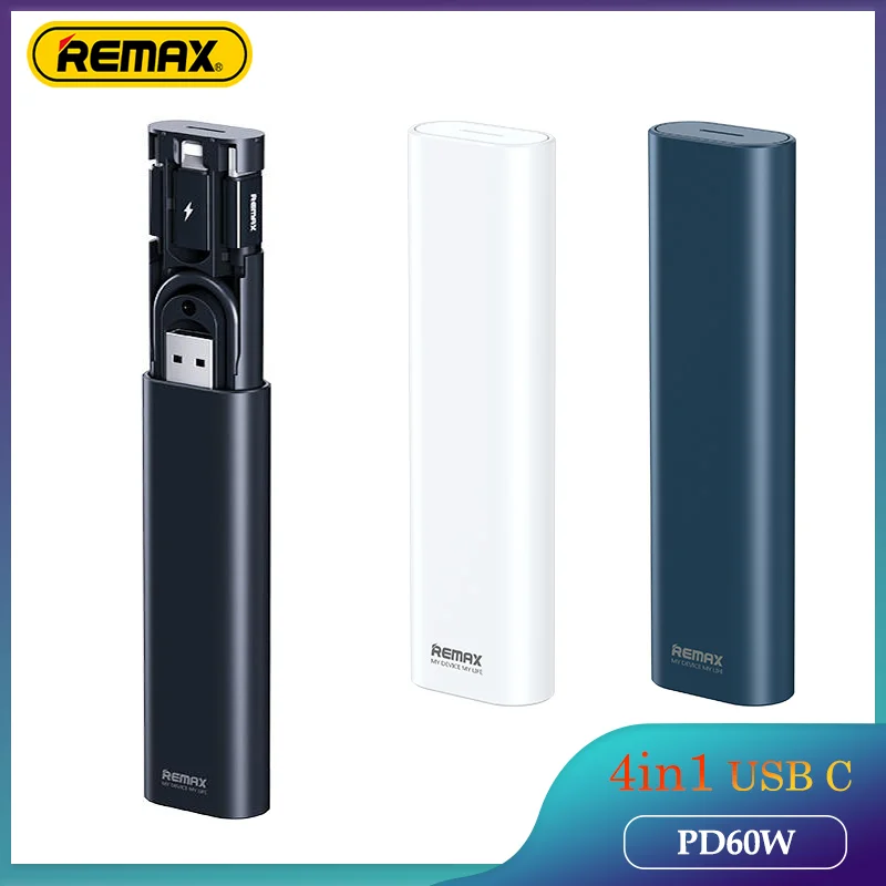 

Remax PD 60W 4in1 USB C Cable To USB Type C for Macbook Iphone Fast Charging Data Wire Micro Lightning Cable Set With Box Holder