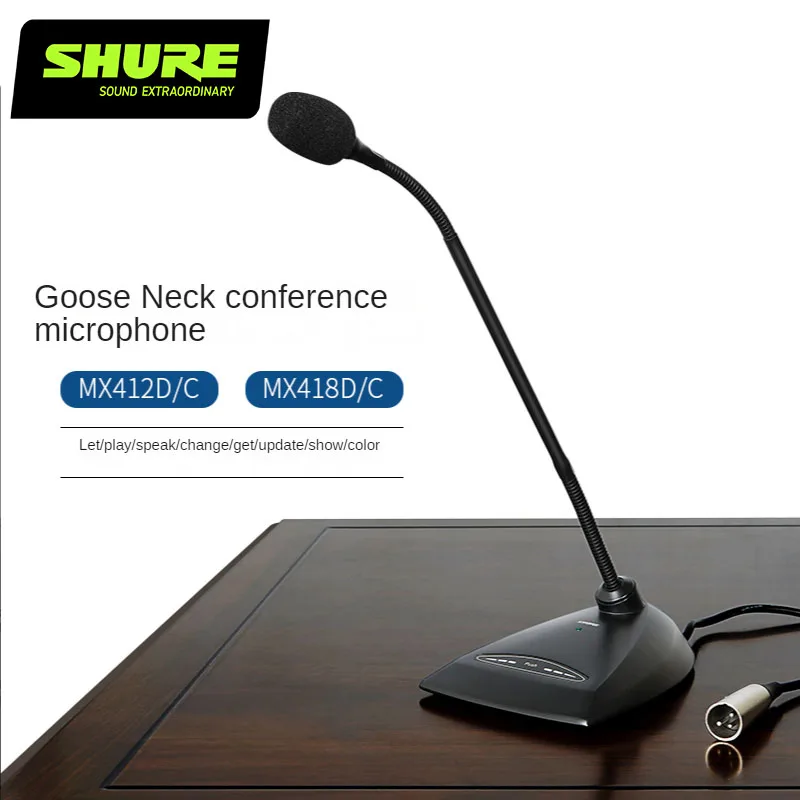 

Оригинальный Настольный профессиональный микрофон Shure Mx418d / C 412 с гусиной шеей подходит для конференц-залов и залов записи
