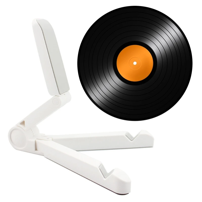 Foldable Desgin Store Display Stand for Spinning Record Music Albums Turntable Holder Desktop Cellphone Notebook Storage Rack