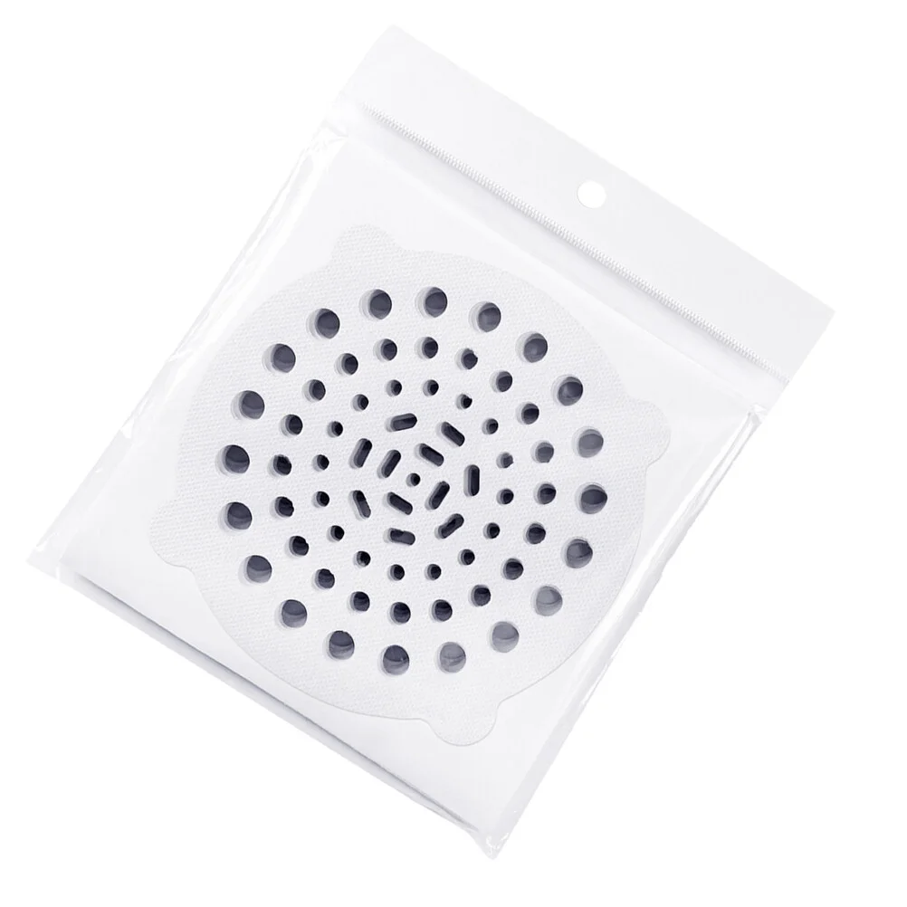 

20 Pcs Strainer Sink Draining Hole Stickers Floor Filtering Mesh Anti-blocking White Non-woven Fabric Debris Proof Screen