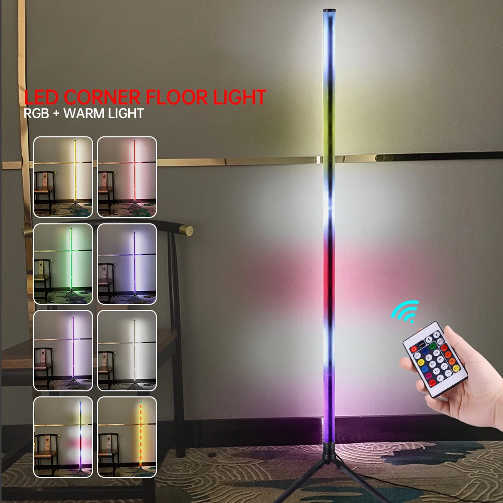 

RGB LED Floor Lamp 103CM Smart Remote Control Modern Floor Corner Lamp Atmospheric Standing Stand Light Christmas Decor Lighting