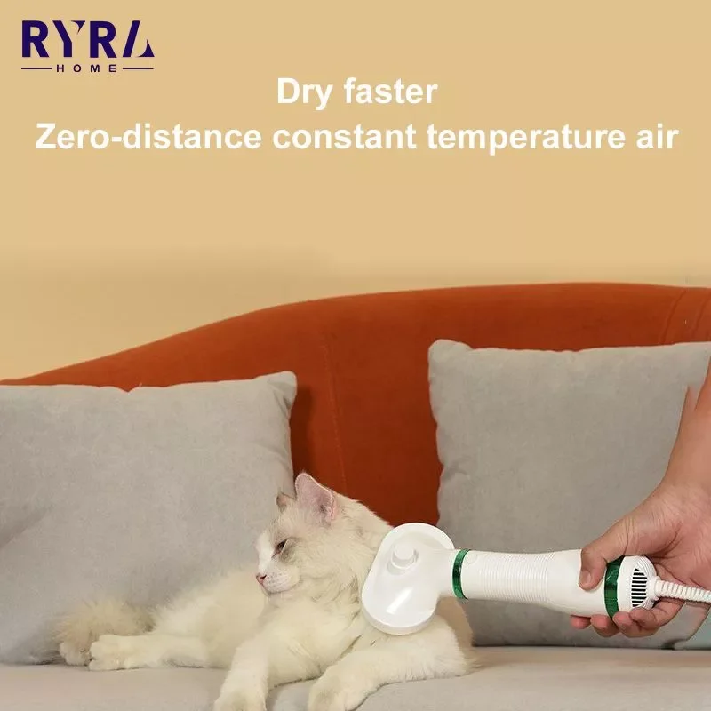 

2023NEW 2-In-1 Dog Hair Dryer Portable Dog Grooming Comb Pet Special Blowing Hair Pulling Brush 3 Levels Temperature Adjustable