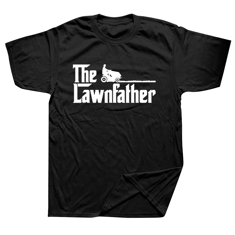 

Mens The Lawnfather Funny Lawn Mowing T-Shirt Camisas Men Geek Tops Shirt Cotton Men T Shirt Geek New Arrival
