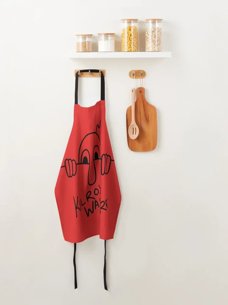 Фартук Kilroy Was Here (с черными буквами на красном фоне) женский кухонный