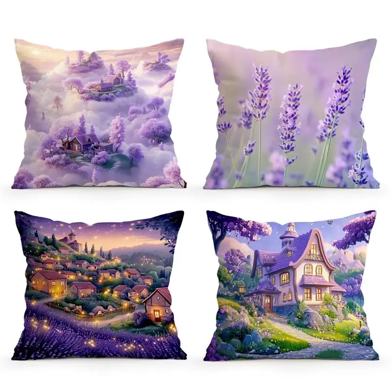 

Наволочка из полиэстера Vintage Purple Lavender Series 45x45 см