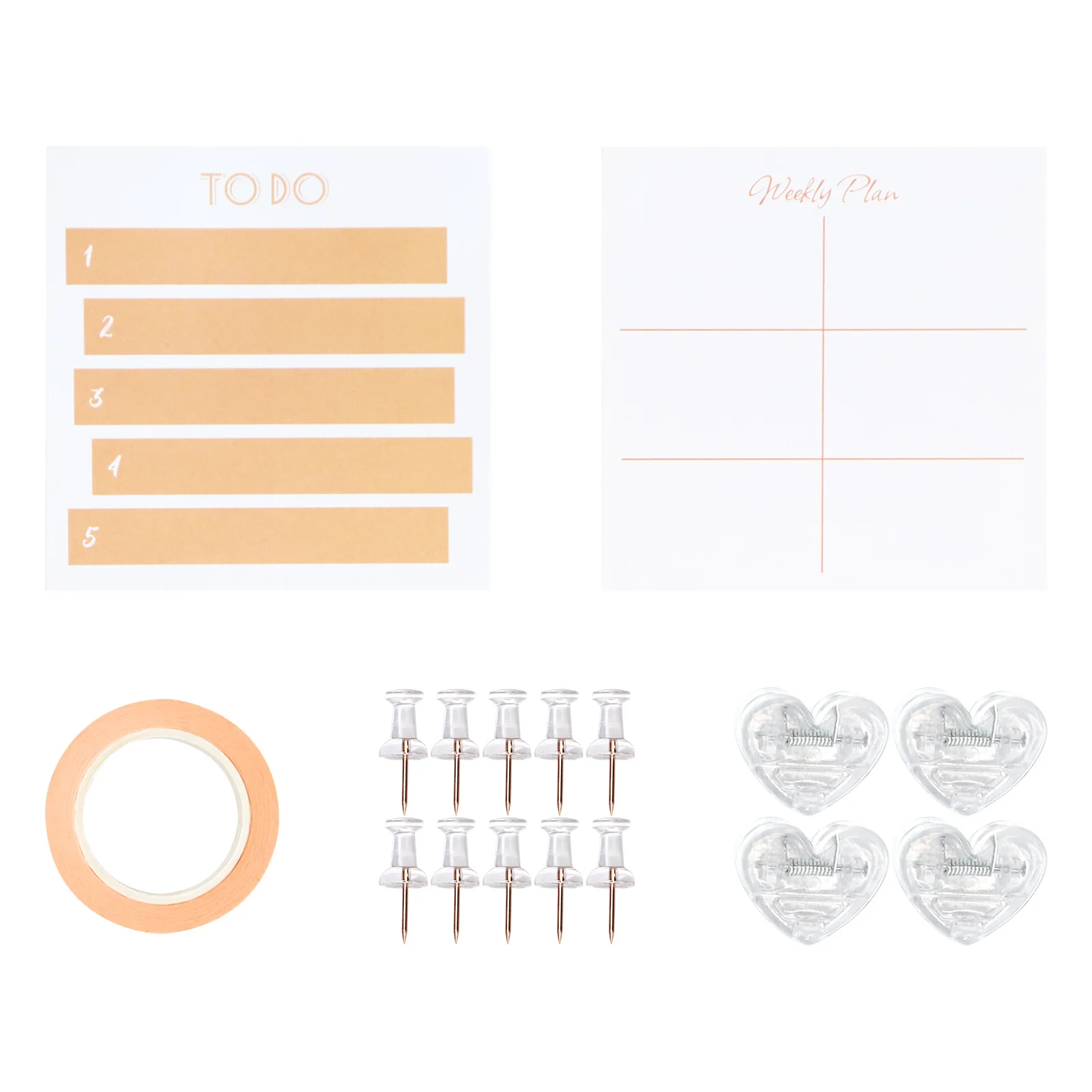 TO DO, WEEKLY PLAN Note Pad Ticket Holder Set Agenda Planning Document Organization And Storage Office Accessories Set