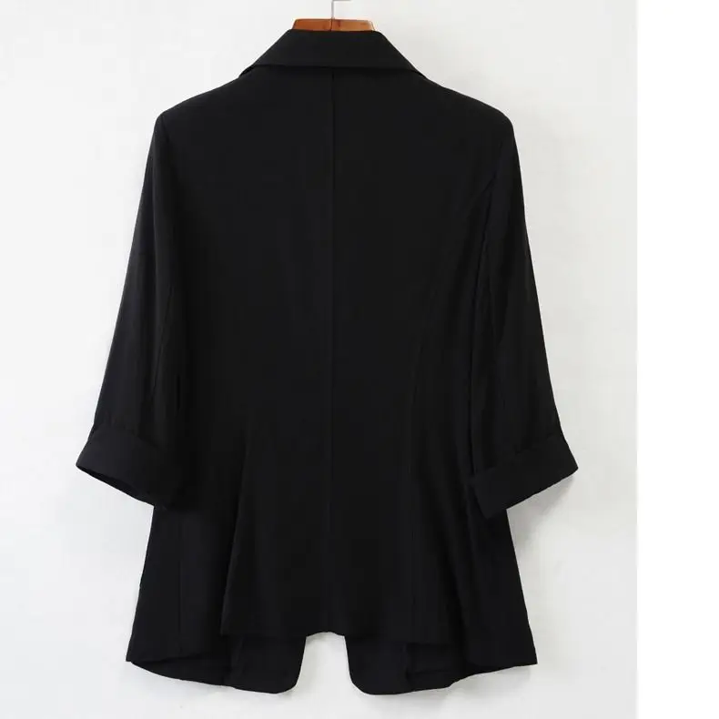Short Summer Small Suit Jacket Female Korean Version Slim Plus-size Seven-minute Sleeve Thin Casual Suntan Jacket