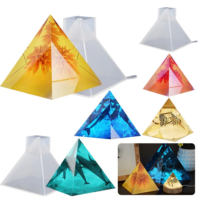 

Silicone Mold Casting For DIY Epoxy Resin Gypsum Triangular Pyramid Art Crafts Accessories Making Supplies Deco Parts Materials