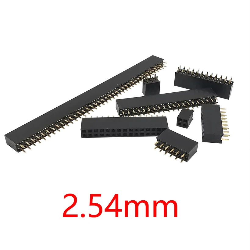 10Pcs 2.54mm 2X2P-40P Double Row Pin Header Female Connectors Straight PCB Socket Pinheader Strip |