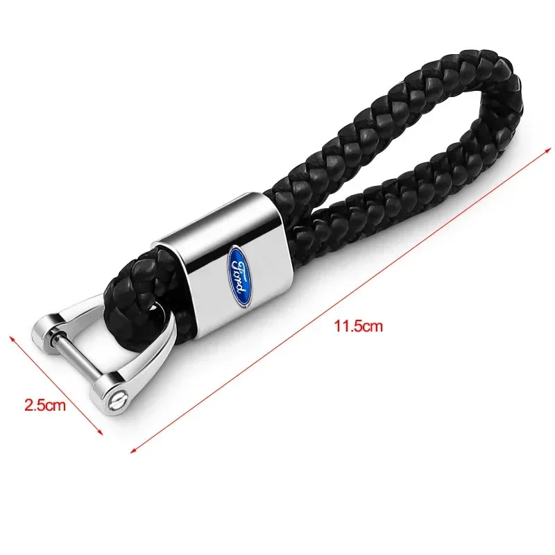 Leather Rope Car Logo Keychain Keyring Key Accessories For Ford Fiesta MK7 Mondeo MK4 ST Focus MK1 MK2 MK3 2 3 4