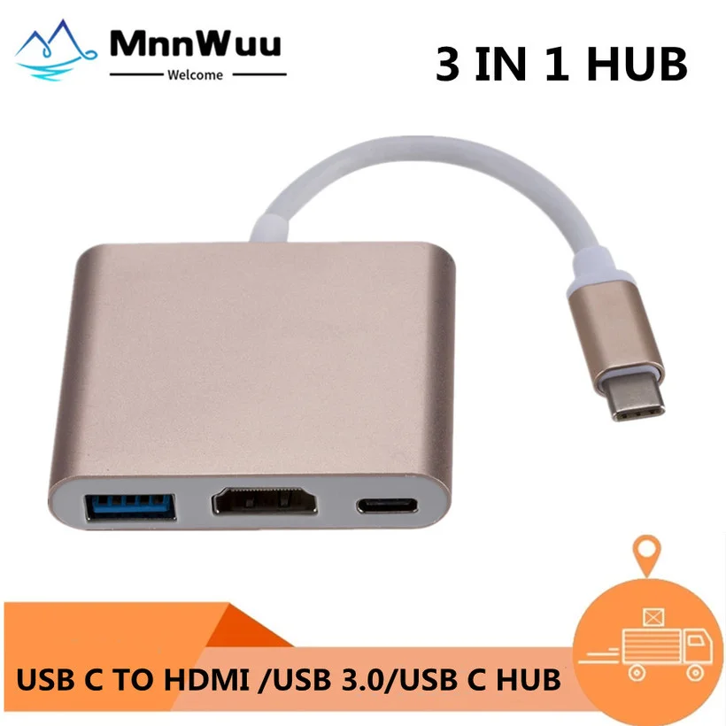 USB-C HUB Type C to 4K HDMI-compatible USB C 3.0 HDTV Adapter Dock Hub for Macbook HP Zbook Samsung S20 Dex Huawei P30 HDTV PC