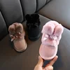 Winter Kids Shoes for Girl Snow Boots Cute Bow Plush Warm Baby Girl Shoes Non-slip Warm Children Girls Ankle Boots 5