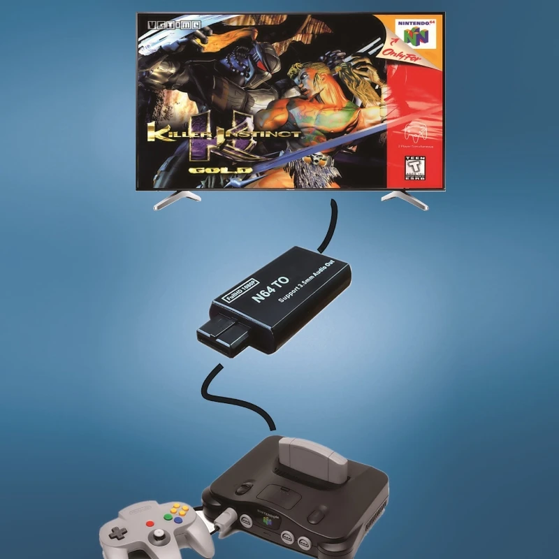 

Адаптер для NGC/SNES/N64-совместимый с HDMI преобразователь адаптер для 64 GameCube Прямая поставка