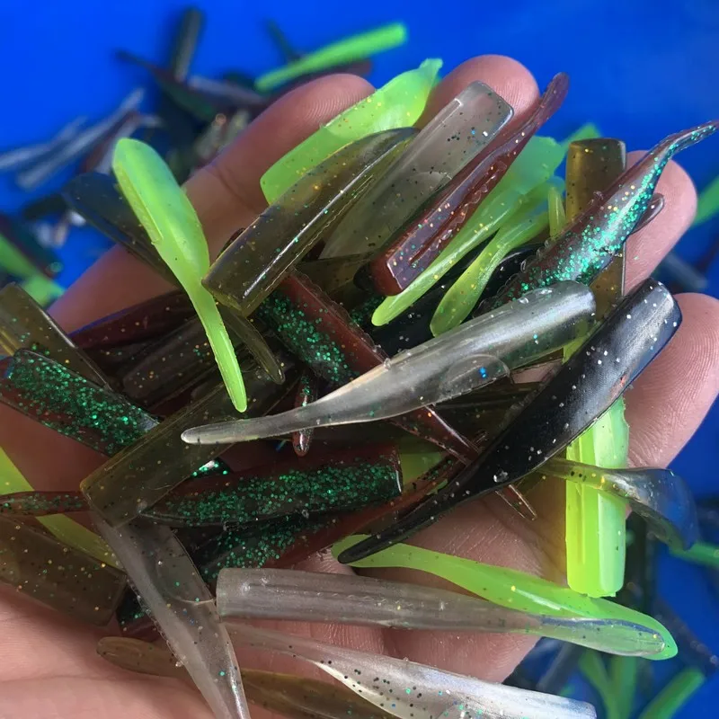 

HAIMALUO New Dart Worm Soft Bait 20PCS 55MM 65MM Jighead Silicone Spinning Fishing Lure Saltwater Freshwater Sea Bass
