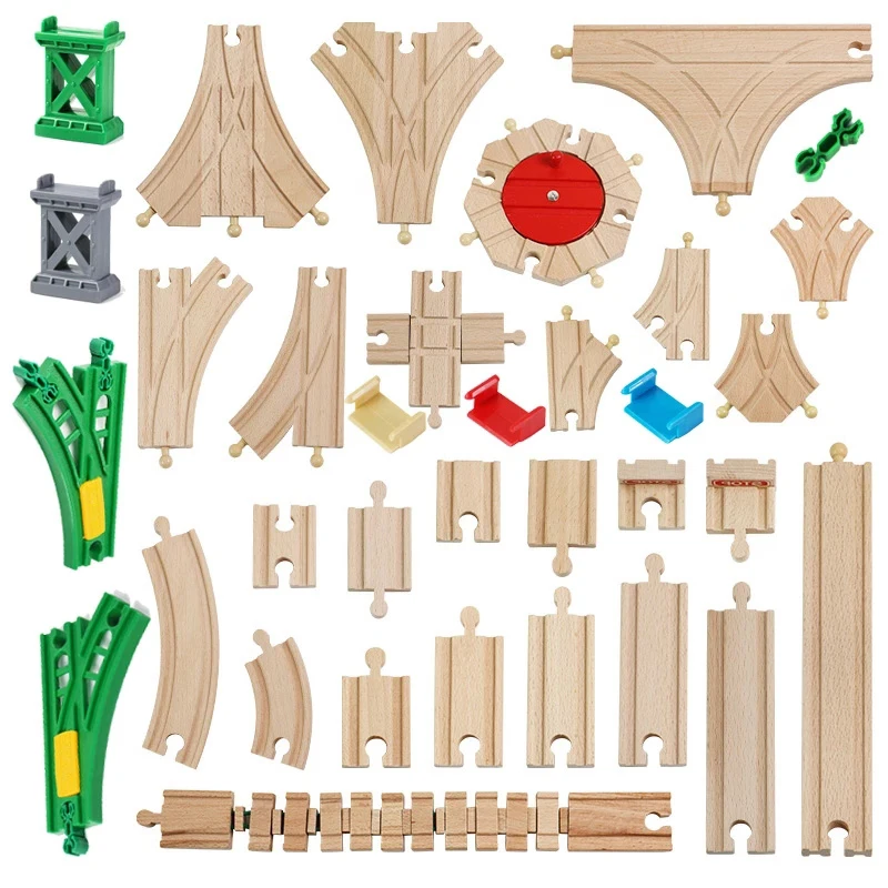 Железная дорога из бука деревянный трек для поездов аксессуары птиц все бренды |