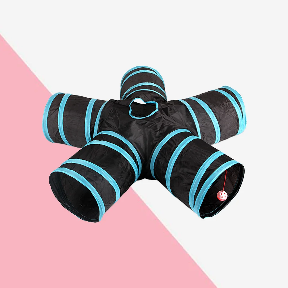 

Tunnel Cat Pet Tube Play Way Toy Toys Rabbitcollapsible Animal Crinkle Interactive House Hideway Run Kitten Three Road Hideaway