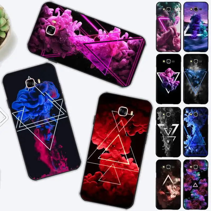 

Color Smoke Bomb Triangle Phone Case for Samsung J 2 3 4 5 6 7 8 prime plus 2018 2017 2016 core