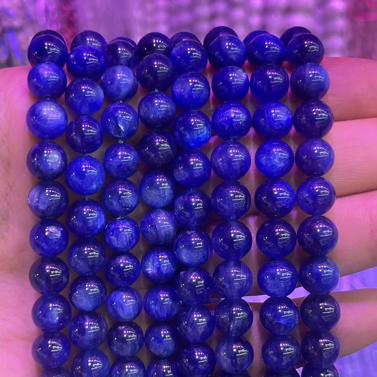 Noble Natural Kyanite Beads 4/6/8/10MM Genuine Top Grade Round Cyanite Stone Blue Beads Raw Ore Gem Accessories For DIY Jewelry