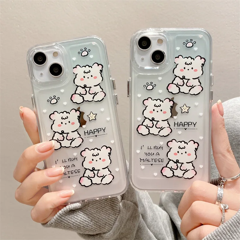 

Happy Dog Transparent Phone Case Cover for IPhone 14 Plus 11 12 13 14 Pro X XR XS Max Shockproof Cases for IPhone 14 Case