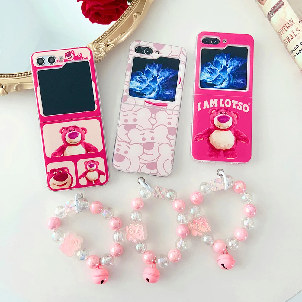 Cute Toy Story Lotso for With Widgets Magsafe Magnetic Bracket Phone Case Samsung Galaxy S23 S24 Plus Ultra 5G Back Cover
