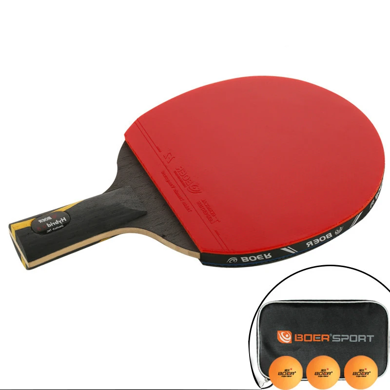 

Комбинированная ракетка для пинг-понга BOER F7, новая серия, стандарты ITTF, длинная короткая ручка с крышкой, чехол для соревнований, тренировок,...