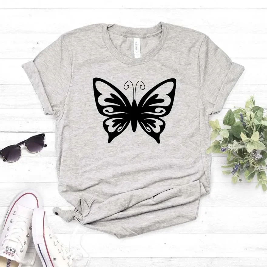 Женская футболка с бабочкой хлопковая повседневная хипстерская забавная