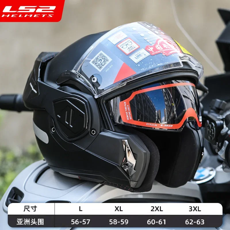 

Оригинальные LS2 FF906 Advent Full Face 180-градусные задние откидные мотоциклетные модульные шлемы с двойными линзами для мужчин и женщин, универсальные