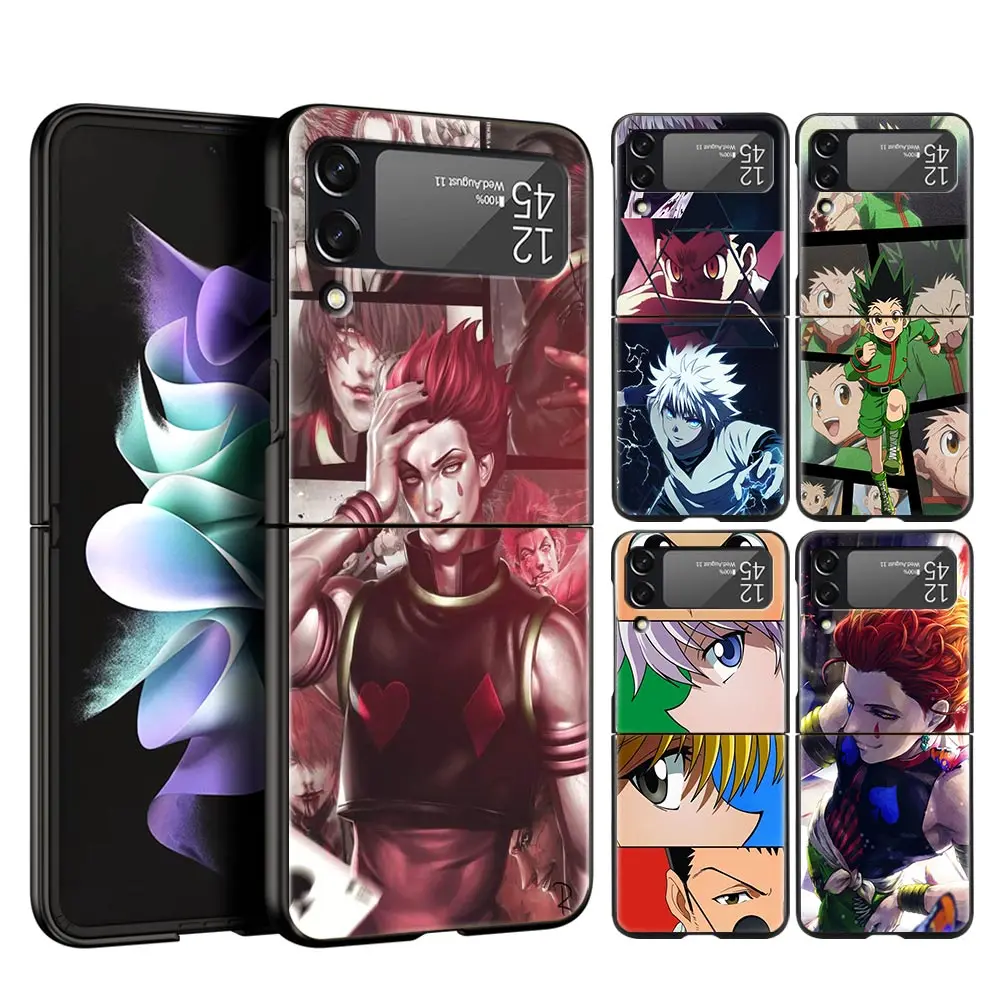 

Hisoka Hunter X Hunter Killua Phone Case for Samsung Galaxy Z Flip 3 4 5G Shell For Samsung Z Flip3 Flip4 Hard PC Bumper Cover