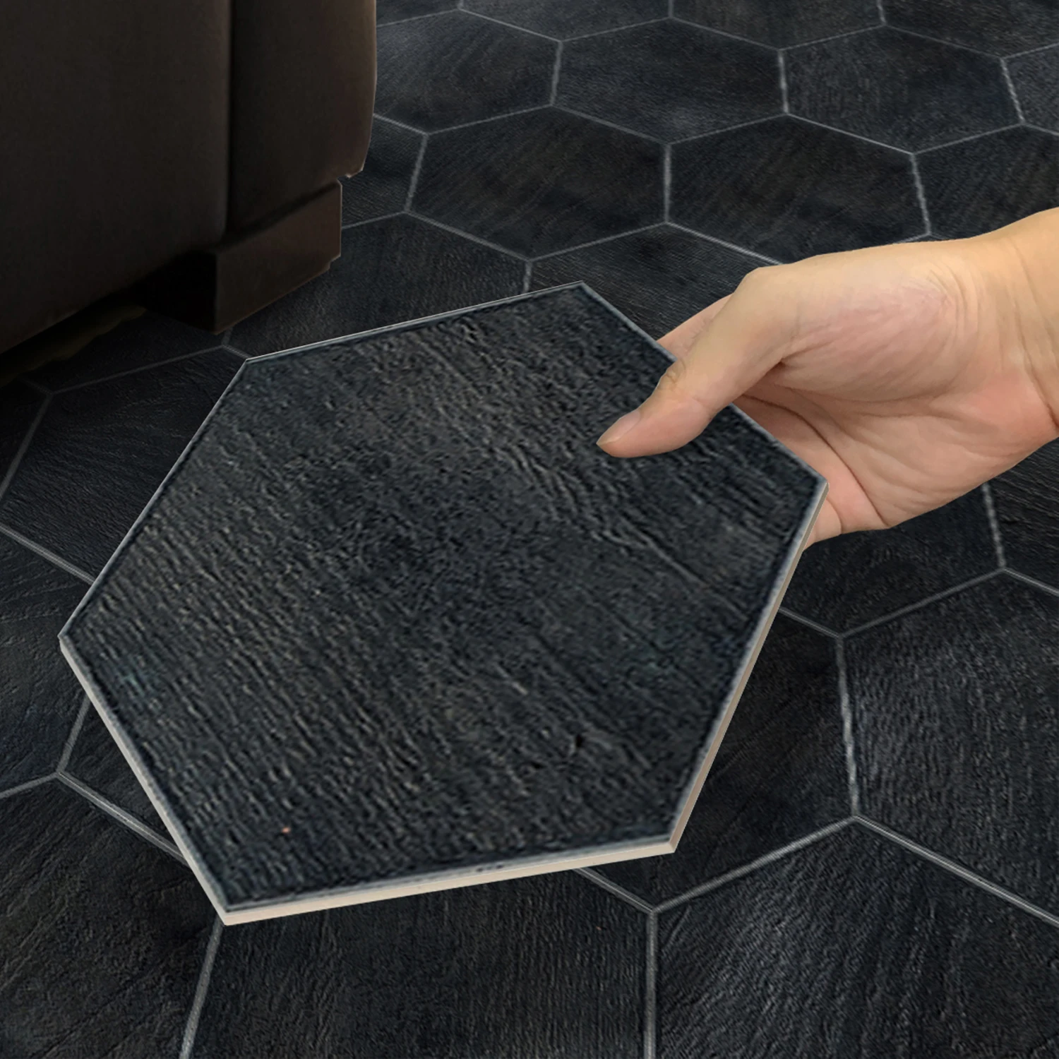 

5/10pcs Thick Hexagon Floor Stickers PVC Foam Waterproof Self-Adhesive Tile Wall Stickers Anti-Slip Ground Decals Bathroom Decor