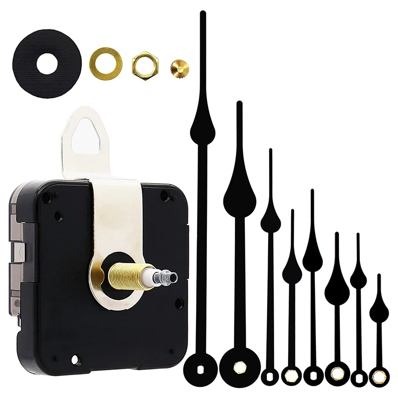 

28Mm Long Shaft High Torque Quartz Movement Mechanism With 4 Pairs Hands DIY Wall Clock Repair Parts Replacement