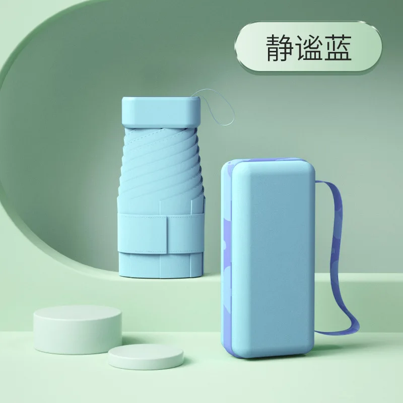 Маленький зонт-трость на 6 косточках с сумочкой, портативный оттеночный зонт от солнца с рекламой и настраиваемым логотипом - парасоль.