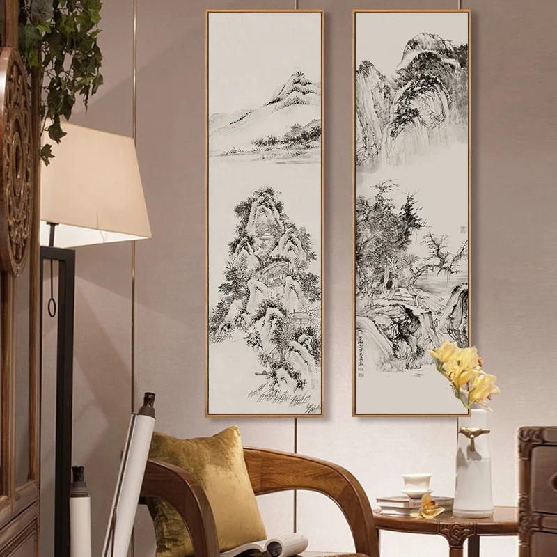 Постер WANGART с абстрактным деревом и залом китайская живопись для гостиной