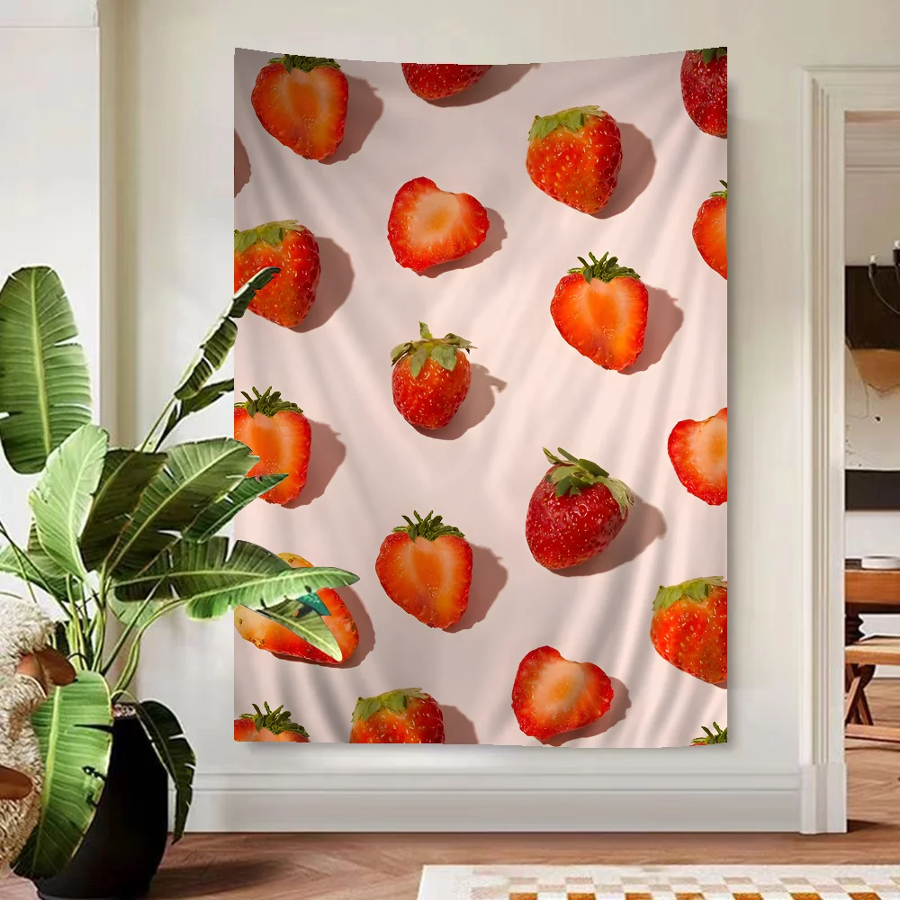 Fresh Fruit Printed Large Wall Tapestry Indian Buddha Decoration Witchcraft Bohemian Hippie Decor Blanket