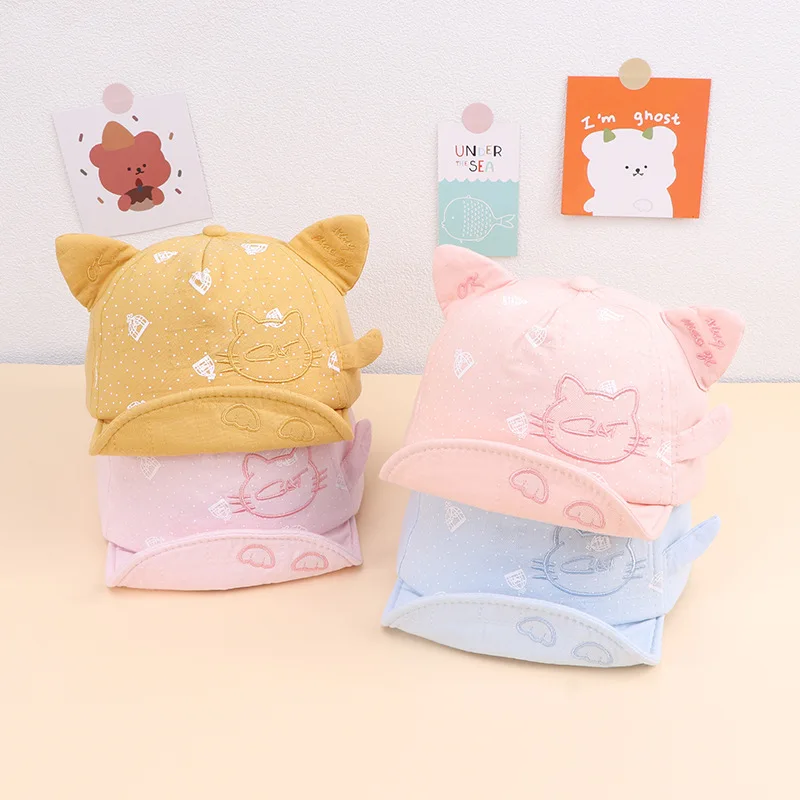 

Baby Kids Baseball Caps Spring Autumn Casual Boys Girls Sun Cap Outdoor Kids Children Visor Hat Cute Kitty Cartoon Snapback Hats