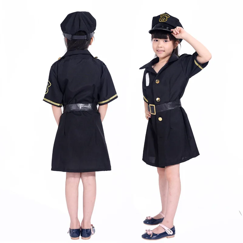 

Halloween Cosplay Costume Boy Police Costume Play Costume Children Police Costume Get Hat In Stock