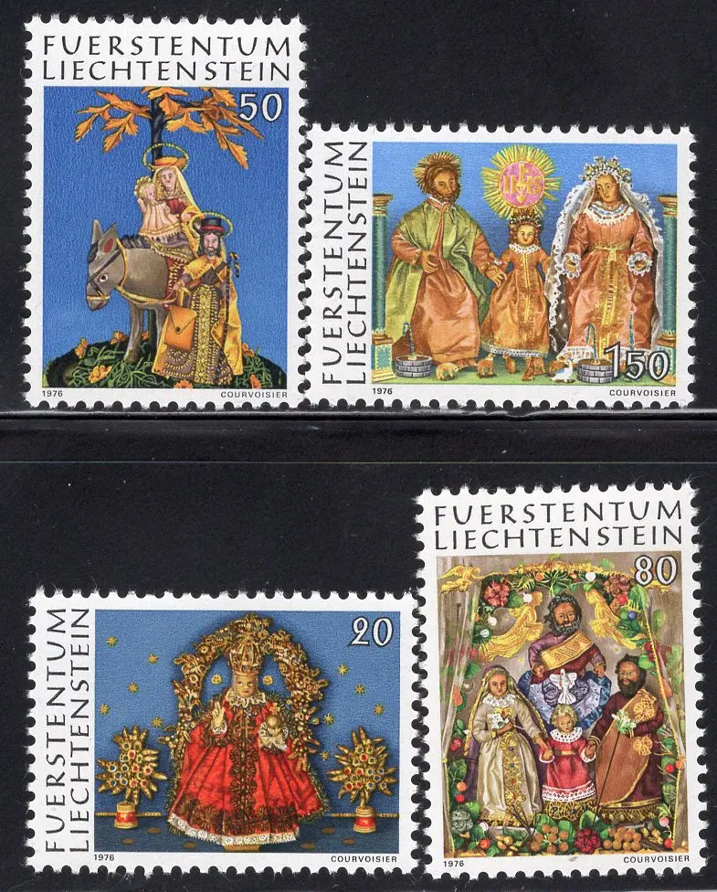 

4 шт., штамп почты Лихтенштейна, 1976, Рождественский штамп, высокое качество, настоящий оригинал, коллекция штампов