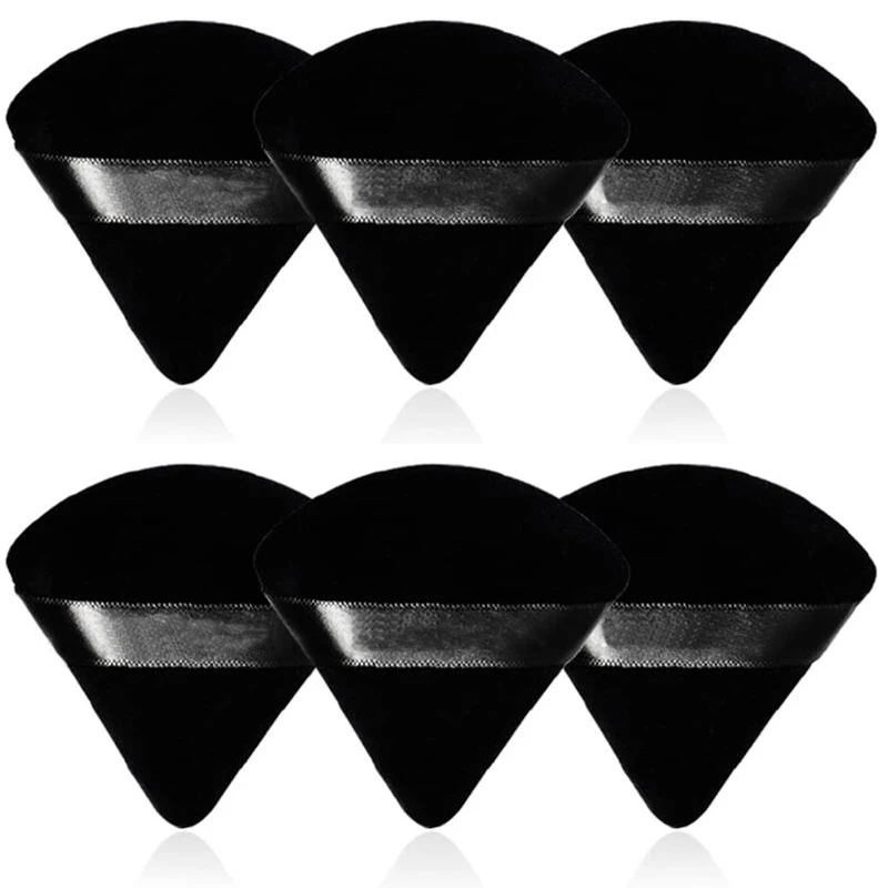 2/6Pcs Triangle Powder Puff Face Makeup Sponge Soft Velvet Cosmetic Puff Blender Beauty Foundation Sponge Make Up Accessories