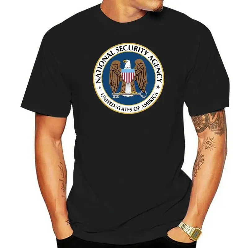 National Security Agency Nsa T-Shirt Tee Shirt Free Sticker Covert Harajuku Hip Hop