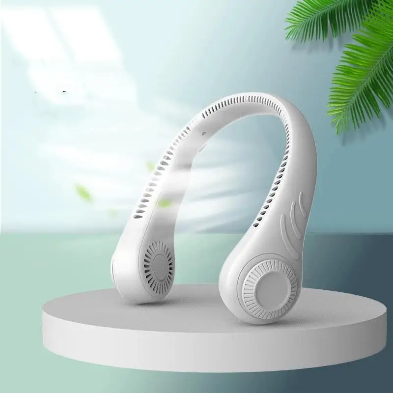 

Portable Mini Neck Fan Electric Wireless FAN USB Rechargeable Bladeless Mute Fans Air Conditioning Cooler for Summer Sports Fan