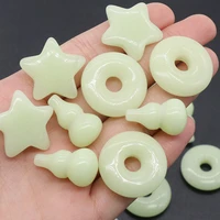 20pcs natural stones luminous stone round gourd star ornament color changing bead for jewelry making diy healing gem charms gift