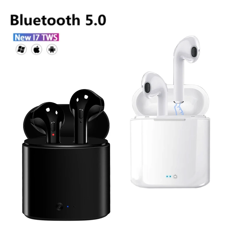 

I7s TWS Bluetooth Earphone Wireless Earbuds for All Smart Phone Sport Headphones Stereo Headphones Charging Compartment Headset
