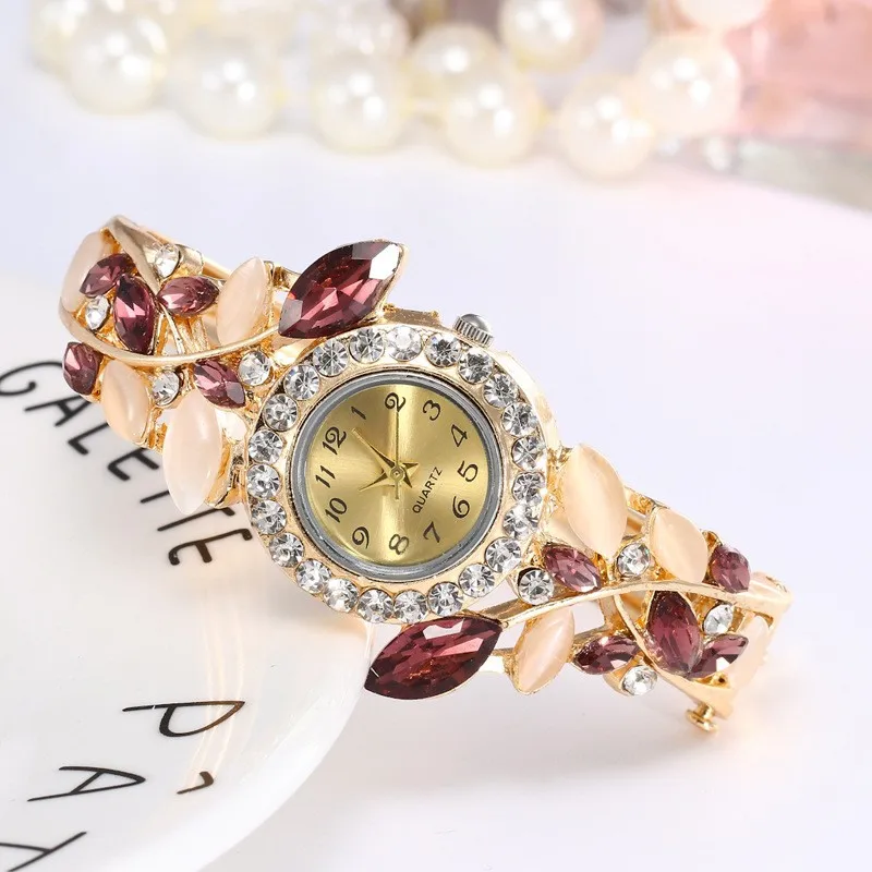 Exquisite  Encrusted Crystal Bracelet, Sparkling All Diamond Jewelry Dial, Luxurious Women's Watch