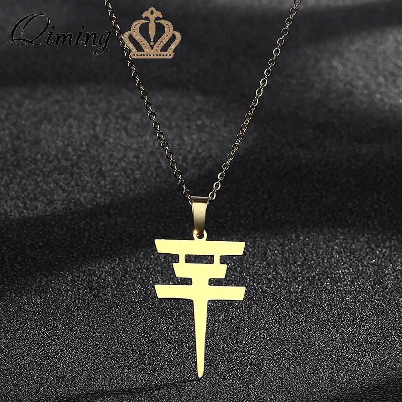 QIMING Билл каулитц символ Токио Женская Мужская геометрическая из нержавеющей стали ювелирные изделия ожерелья подвески подарок