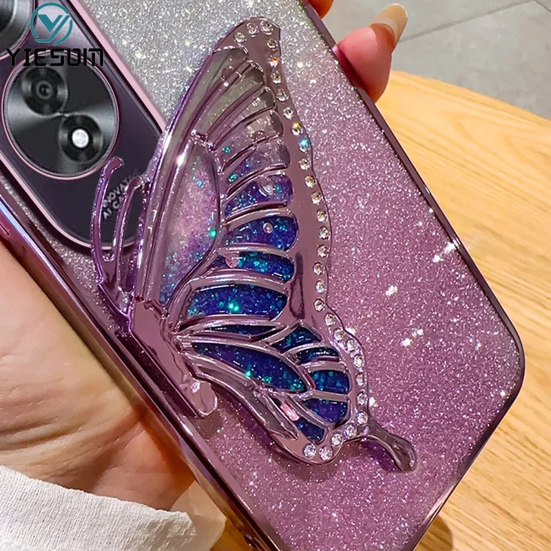 3D мерцающие Блестки для OPPO A60 A98 чехол телефона A78 5G A58 4G A38 A18 A17 A17K A79