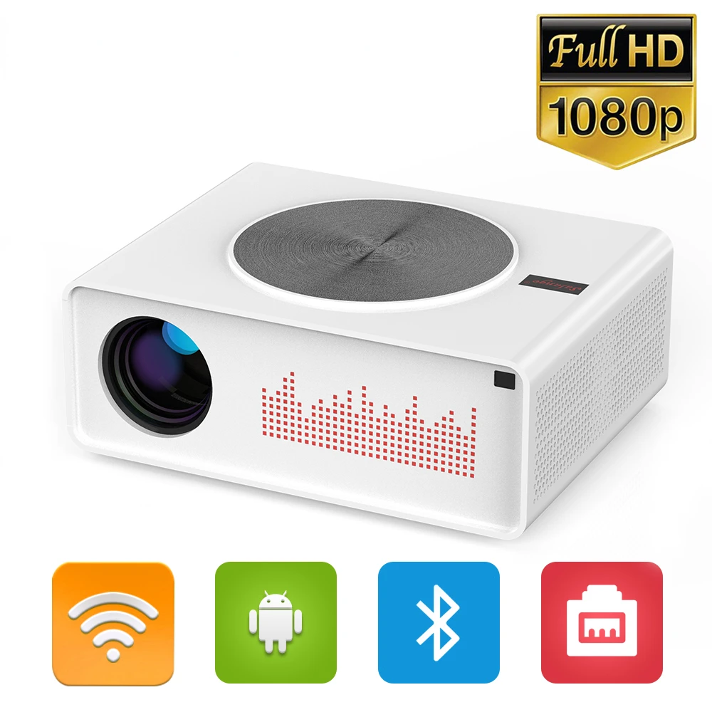 

Q10 Projector Full HD 1080P,Native 1920x1080 Android 8.0 LED Video Beamer Home Theater Support 4K Bluetooth 5G WIFI HDMI