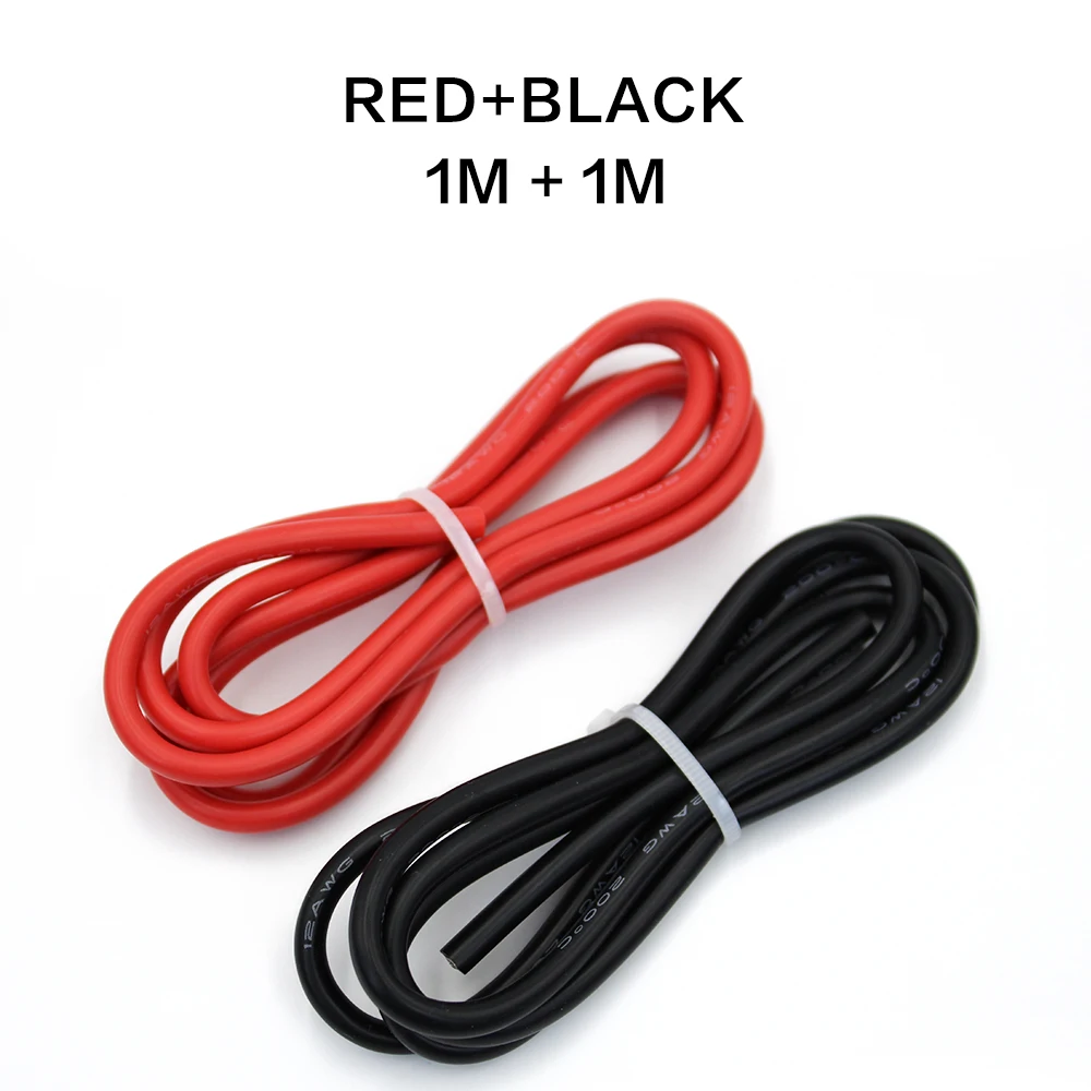 

Силиконовый провод Three-phase line 12-30 AWG 2 метра красный+черный