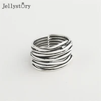 jellystory 925 sterling silver open rings for women simple round shape wedding anniversary fine finger jewelry 2022 trend
